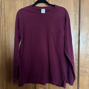 PINK Victoria's Secret Burgundy Long Sleeve Tee